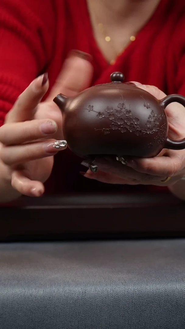 【闪购商品】紫砂茶壶朱砂紫袍 西施 堆梅