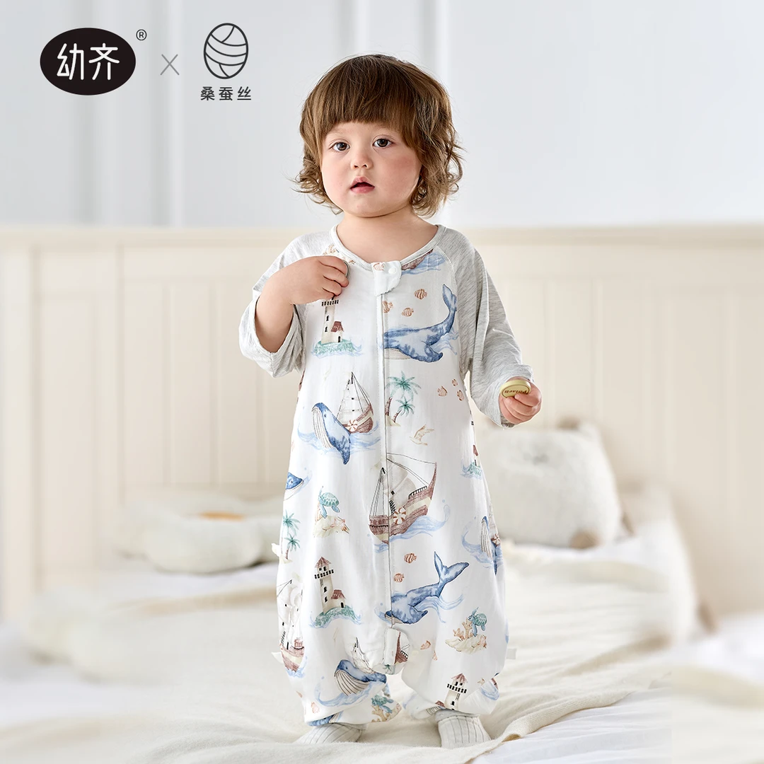 桑蚕丝婴童柔软纱布睡袋踢被子防踢被女童双层大童