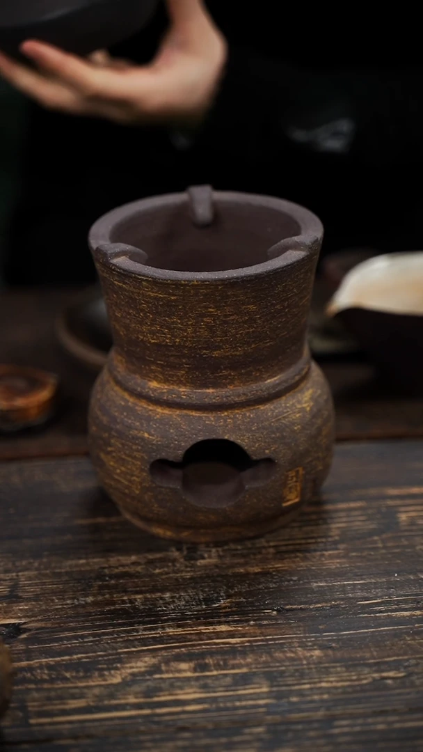 全手工制作 耐火紫砂青铜器形炭火炉