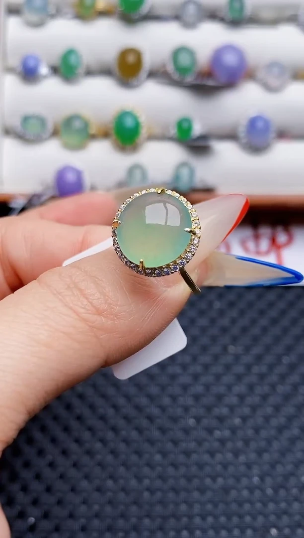 银S925镶嵌戒指翡翠5894