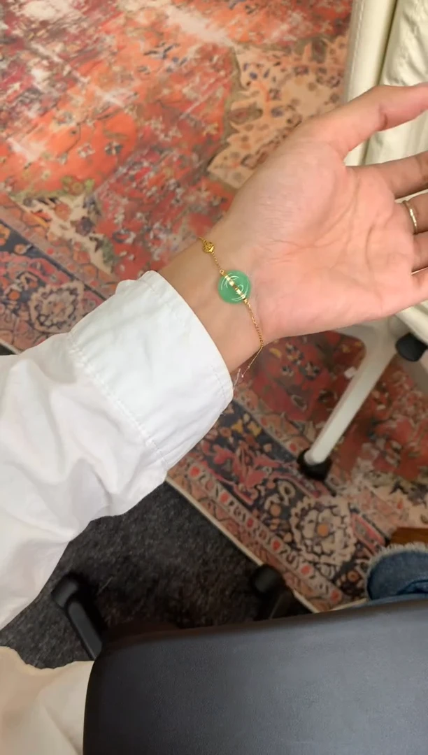 翡翠18K金镶嵌颈饰手链