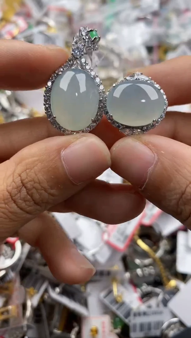 银S925镶嵌戒指翡翠222             2