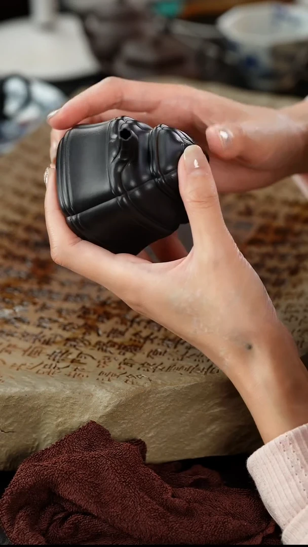 茶壶紫砂胡*朱泥捂灰竹鼎/125cc*