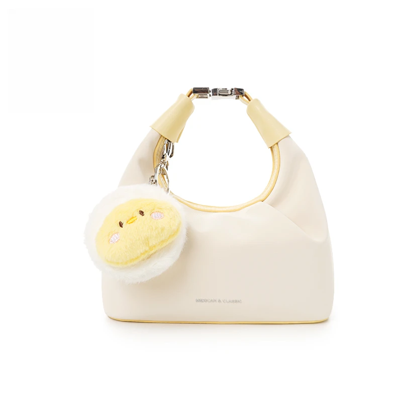 Mexican/稻草人2025夏季新款简约风小众褶皱斜挎式手拿便当包