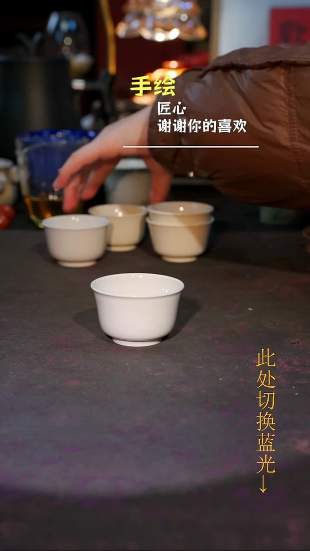 杯子瓷白色等烟雨陶瓷手作系列098