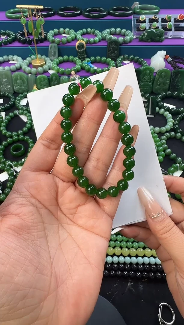 未镶嵌手串和田玉卡8单圈手串