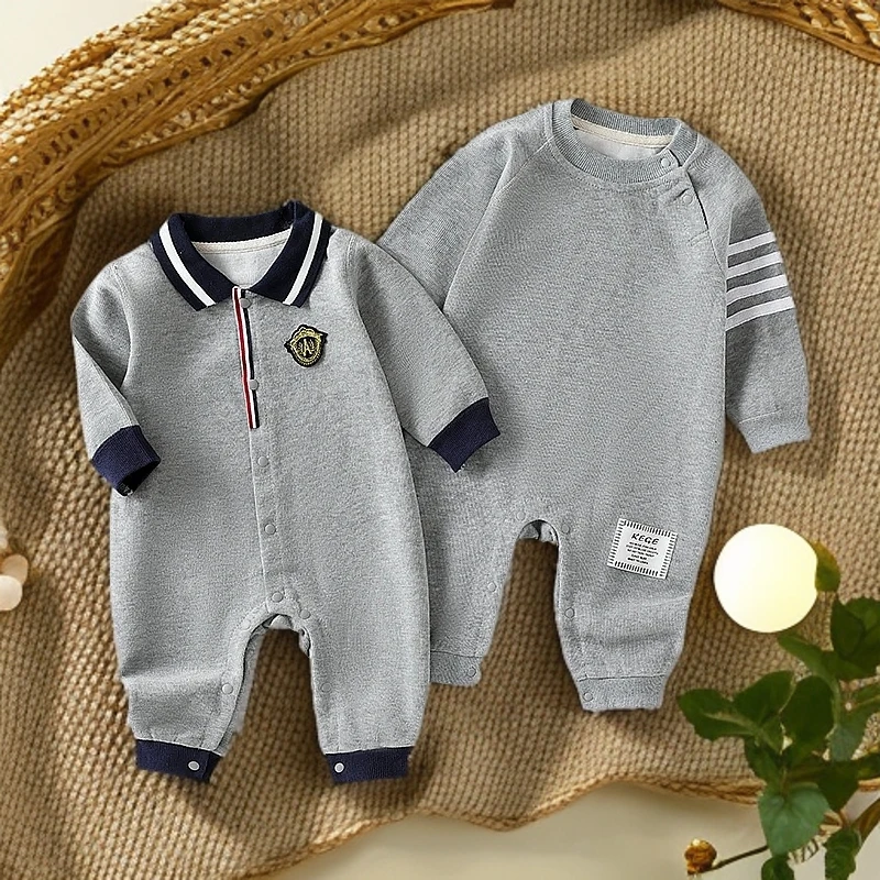 婴幼儿春秋款男女洋气春季外出小宝宝爬爬服超萌长袖春装连体衣服