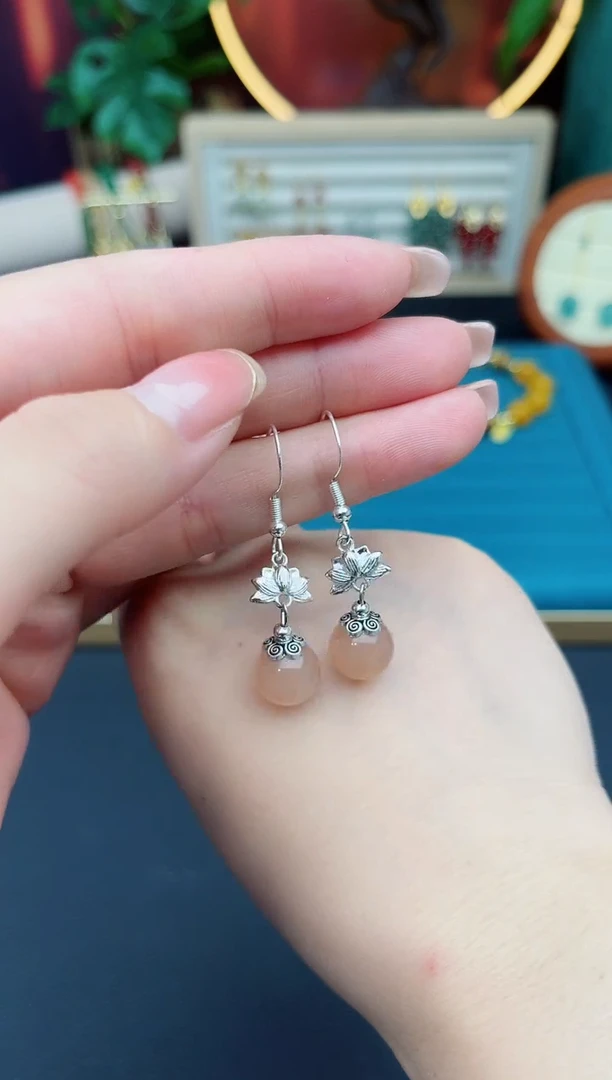 玛瑙/玉髓耳饰银S925镶嵌324000