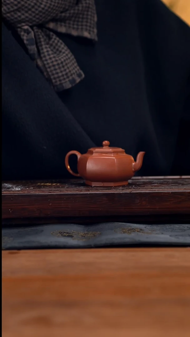 【闪购商品】紫砂茶壶125cc原矿小煤窑朱泥六方宫灯30