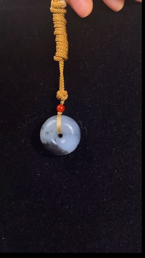 吊坠(赠链)未镶嵌和田玉新疆籽青花平安扣