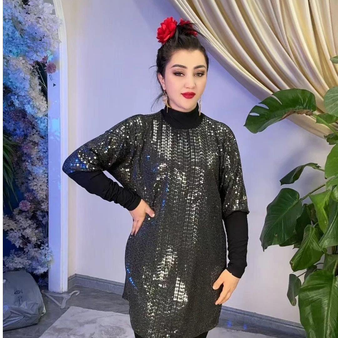 【包邮】灰色pistan大妈款冬季裙子时尚女士长高领针织款