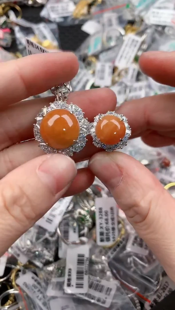 银S925镶嵌戒指翡翠24            1