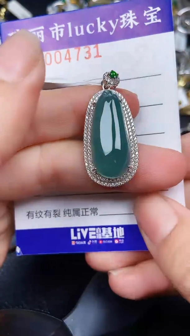 翡翠银S925镶嵌颈饰4731