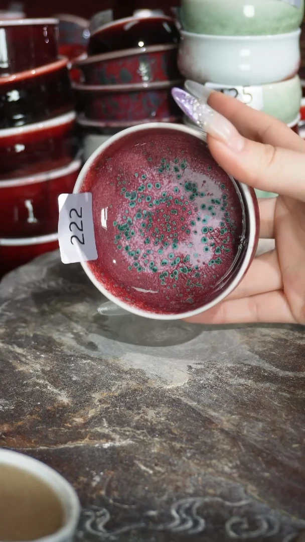 摆件陶精品窑变钧瓷茶器