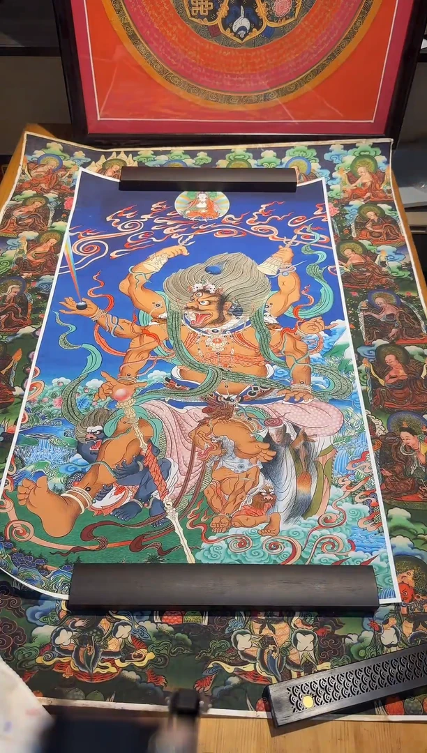 装裱画六臂玛哈噶啦