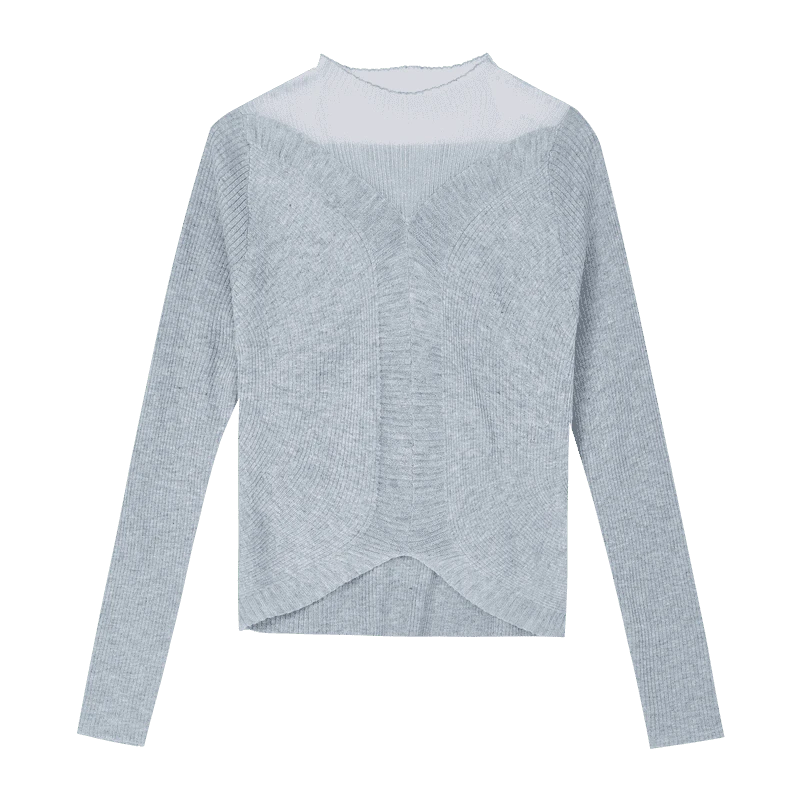 【达人专属】轻盈网纱针织衫W7514