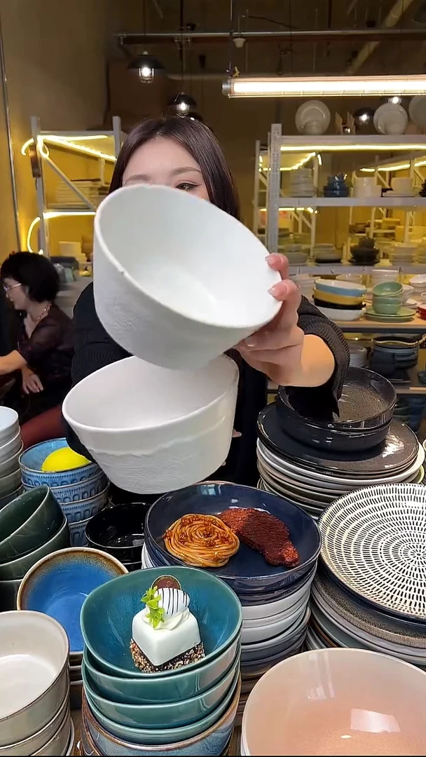 瓷239外贸尾货高温釉下彩陶瓷餐具默认微瑕