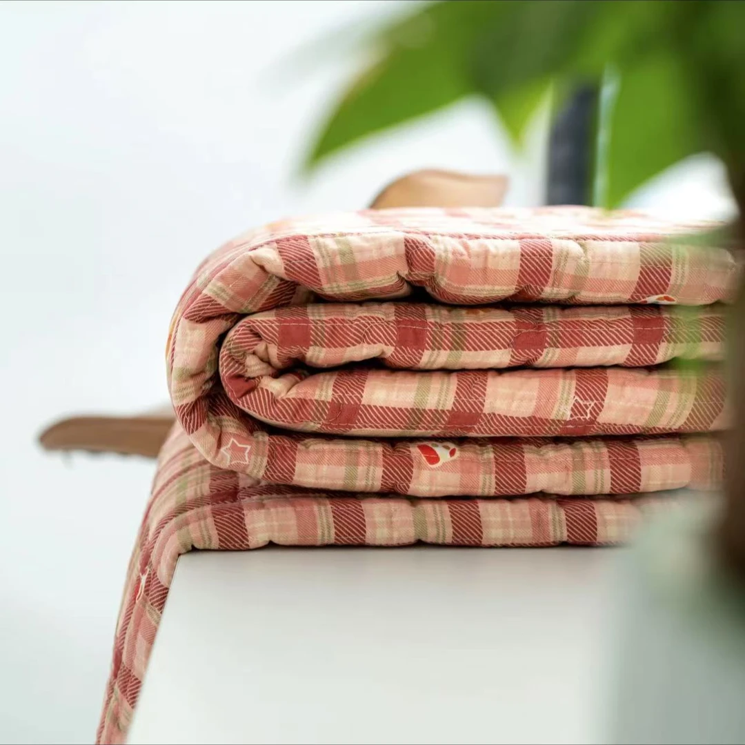 【北奈かわ会社】云纱水洗棉绗缝透气可机洗四季床盖200*230 红帽小熊