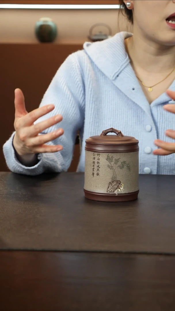 【闪购商品】紫砂茶叶罐直播福利粉浆竹节茶叶罐刻绘
