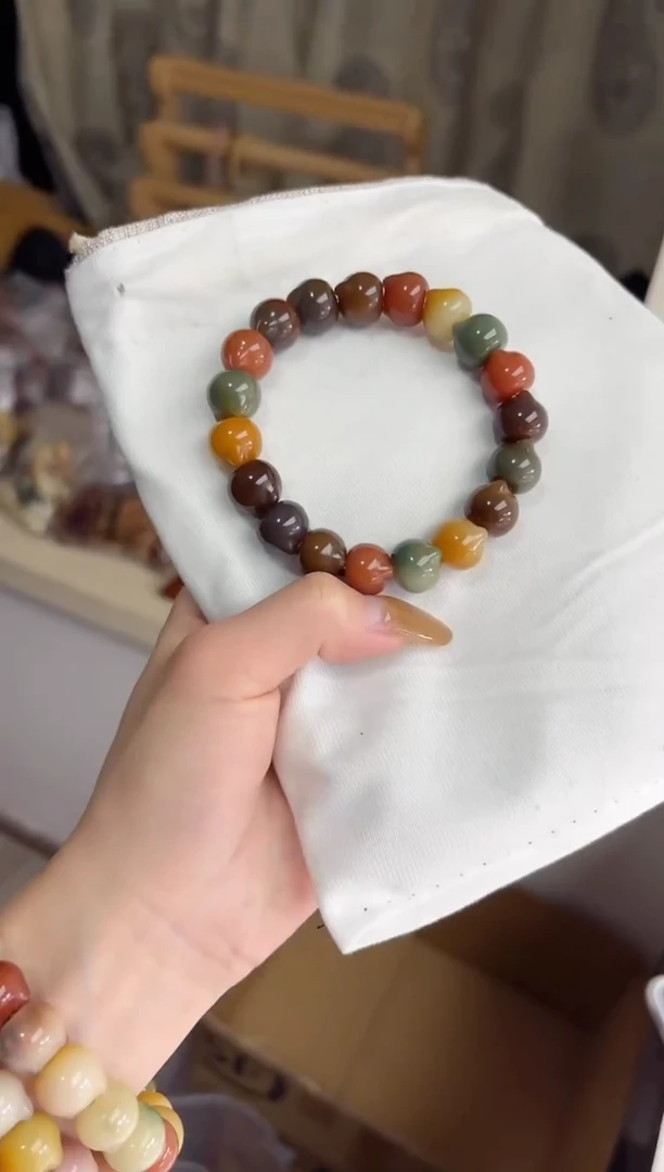 手串菩提根/象牙果沐c49紫美人玉化猫猫头13mm手串