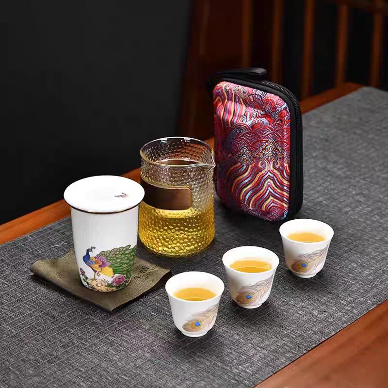SL金枝玉叶孔雀旅行茶具KK 0253