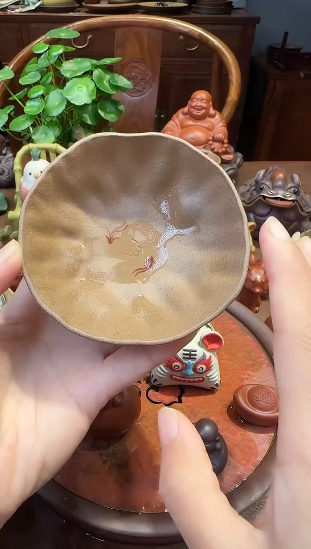 紫砂茶宠紫砂莲韵杯