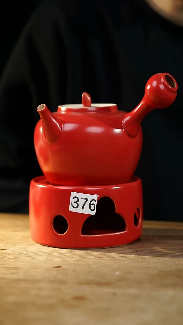 瓷片设计师手作！！！落单设计师系列！！！！一方红煮茶壶+炉