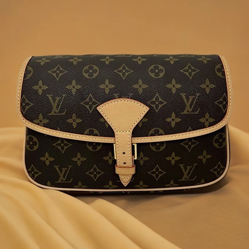 修复品LouisVuitton/路易威登 lv老花翻盖法棍单肩斜挎包/优选