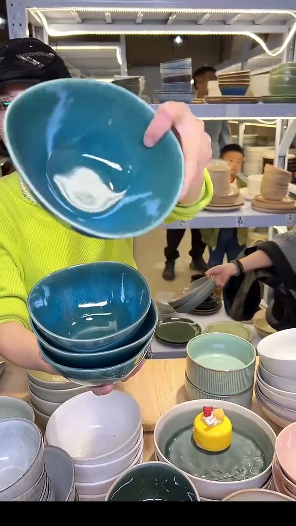 瓷324外贸尾货高温釉下彩陶瓷餐具默认微瑕