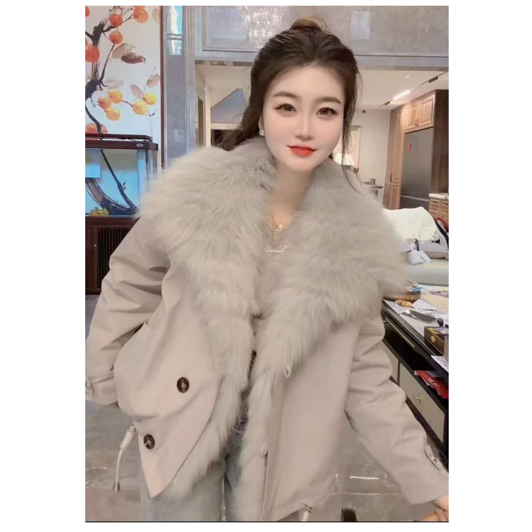 『暖冬心情S』冬季加大毛领厚设计显瘦百搭时尚鹅绒服095