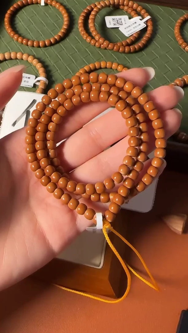 手串橄榄核【168核尖】6.1mm一代老挝核尖108老型珠正三花倒角白