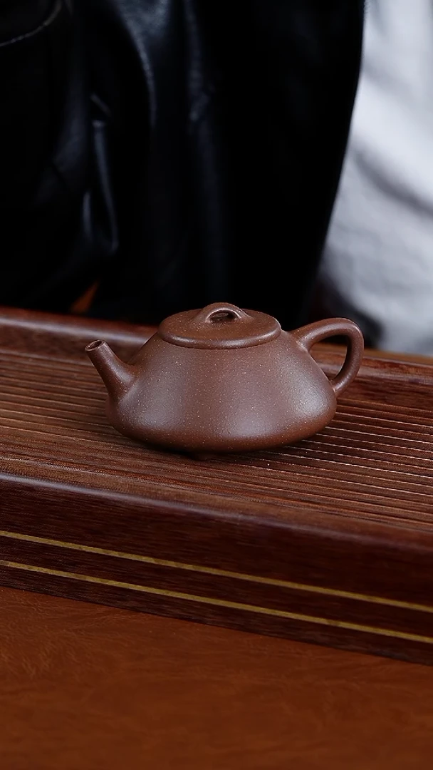 茶壶紫砂轩轩工堂彭年石瓢紫泥150cc