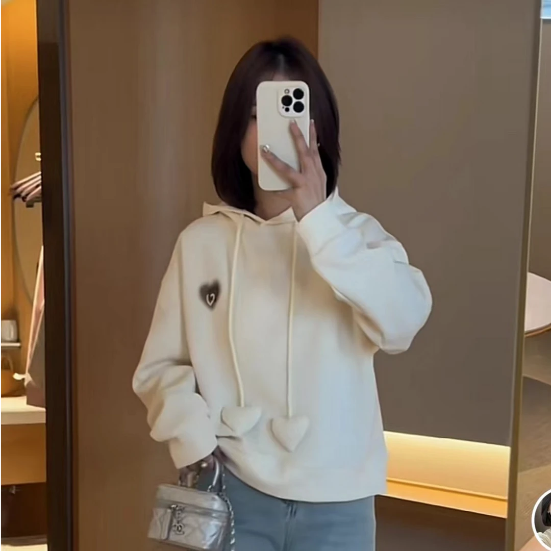 爱心立体卫衣网红时尚休闲百搭连帽宽松秋季韩版RX047