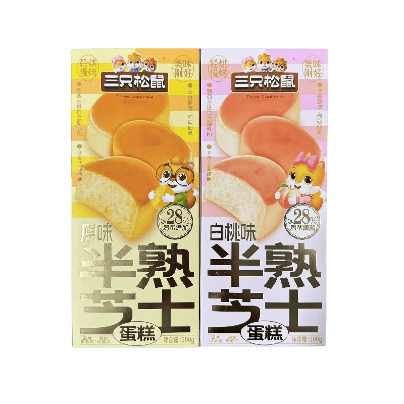 三只松鼠 半熟芝士蛋糕白桃味200g/盒