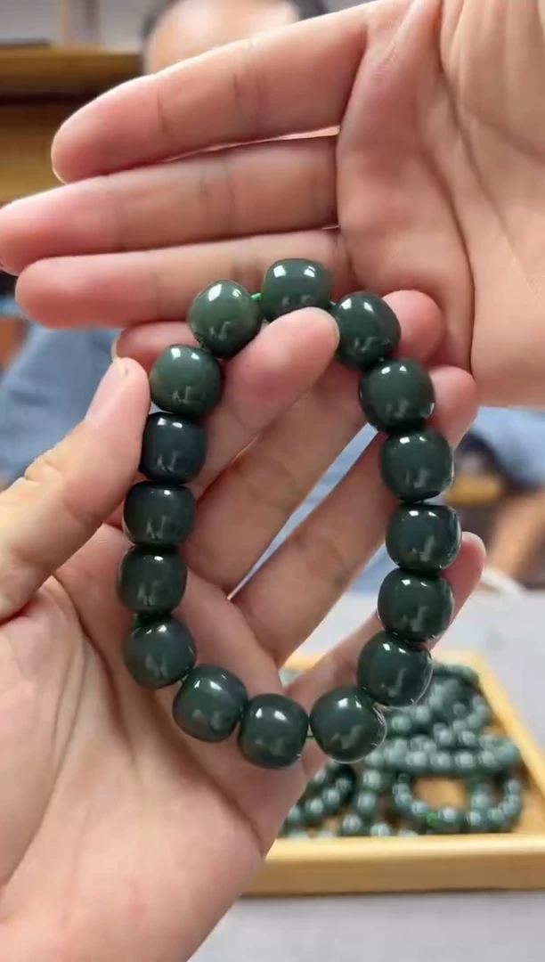 手链未镶嵌和田玉14且末瓷蓝