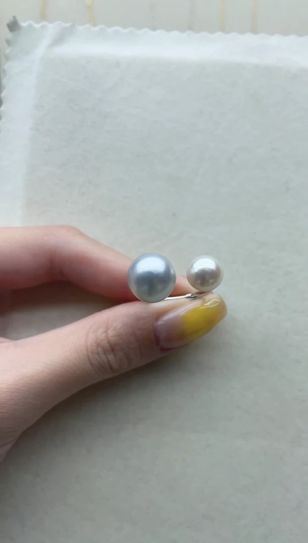 银S925镶嵌海水珍珠戒指10