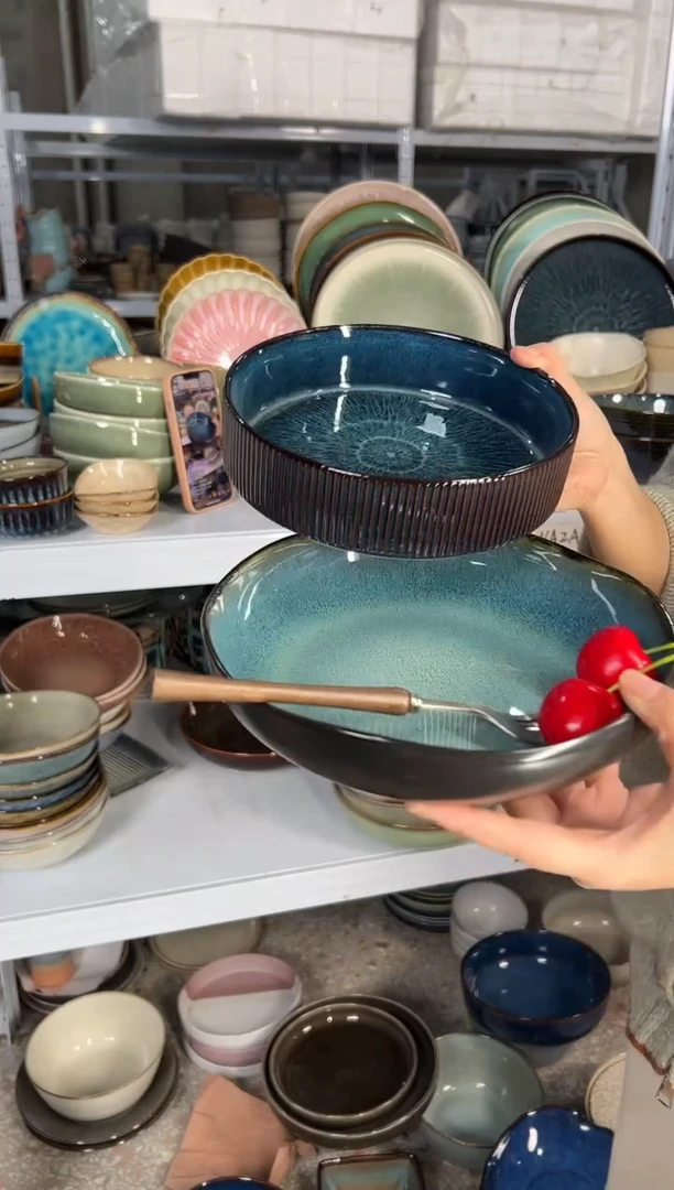 陶瓷外贸尾货瑕疵满20包邮X2深盘