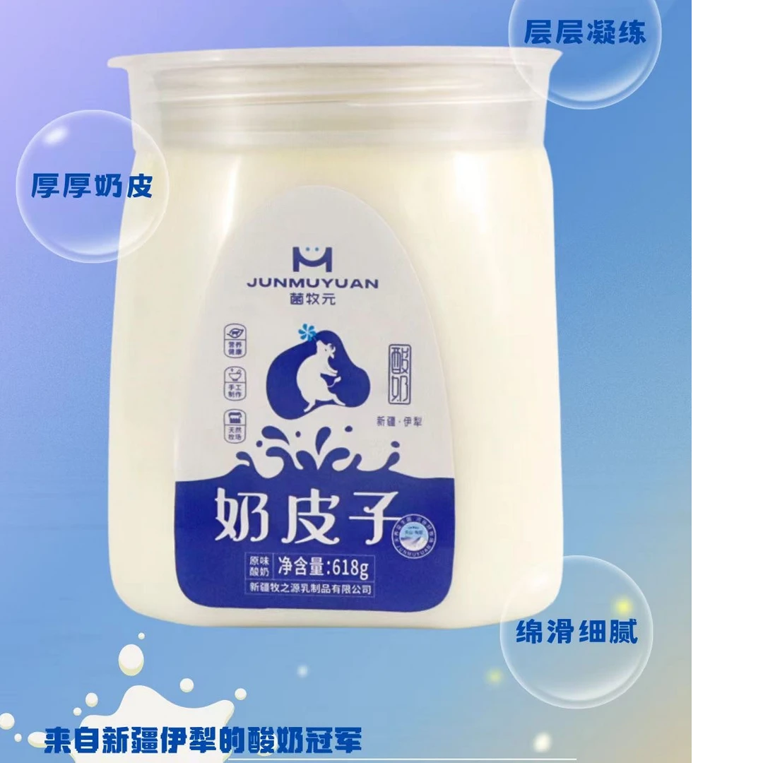 新疆特产手工酸奶3瓶+奶皮子2瓶共计5瓶组合装