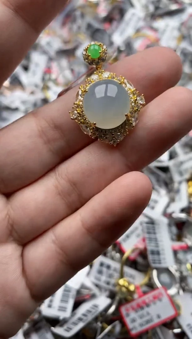 【闪购商品】翡翠戒指银S925镶嵌7777---3