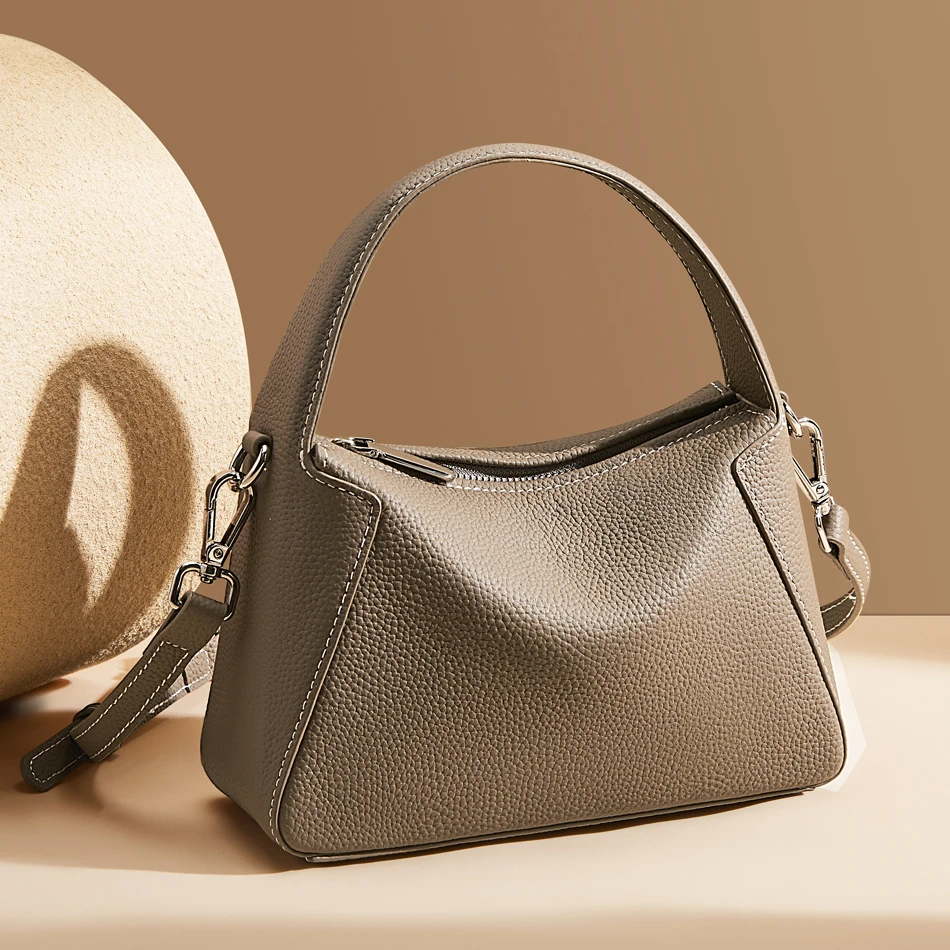 【FOXER】头层牛皮简约女包真皮女士手提包通勤百搭单肩斜挎包包-W