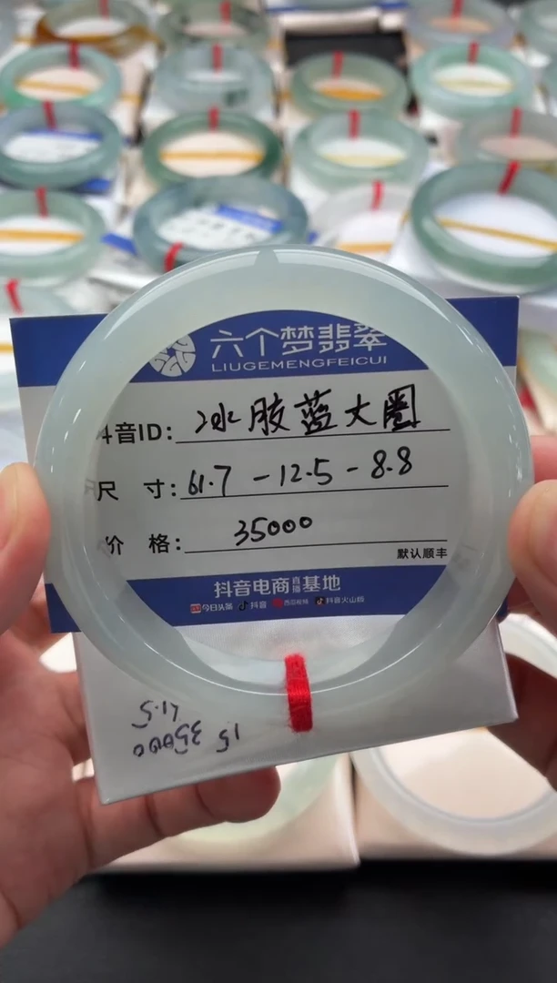 未镶嵌手镯翡翠冰胶蓝大圈 48小时鉴赏期