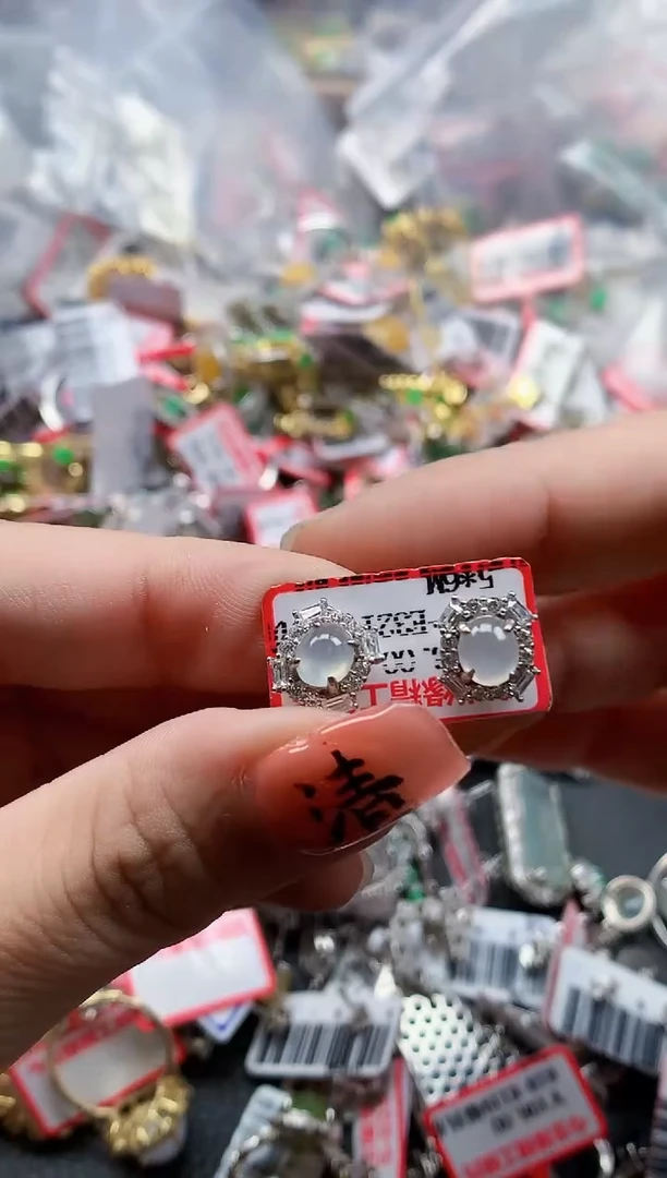 银S925镶嵌戒指翡翠天然A货缅甸翡翠