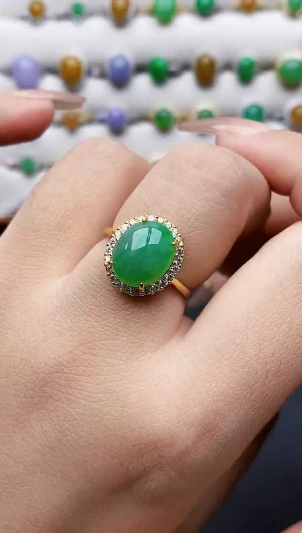 银S925镶嵌戒指翡翠0118