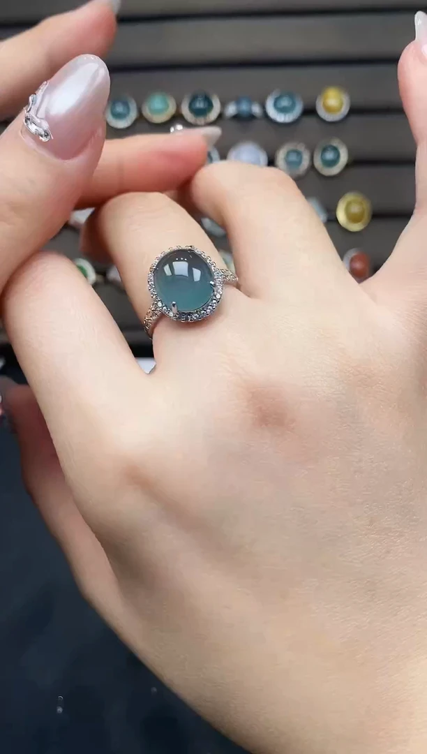 银S925镶嵌戒指翡翠8385322