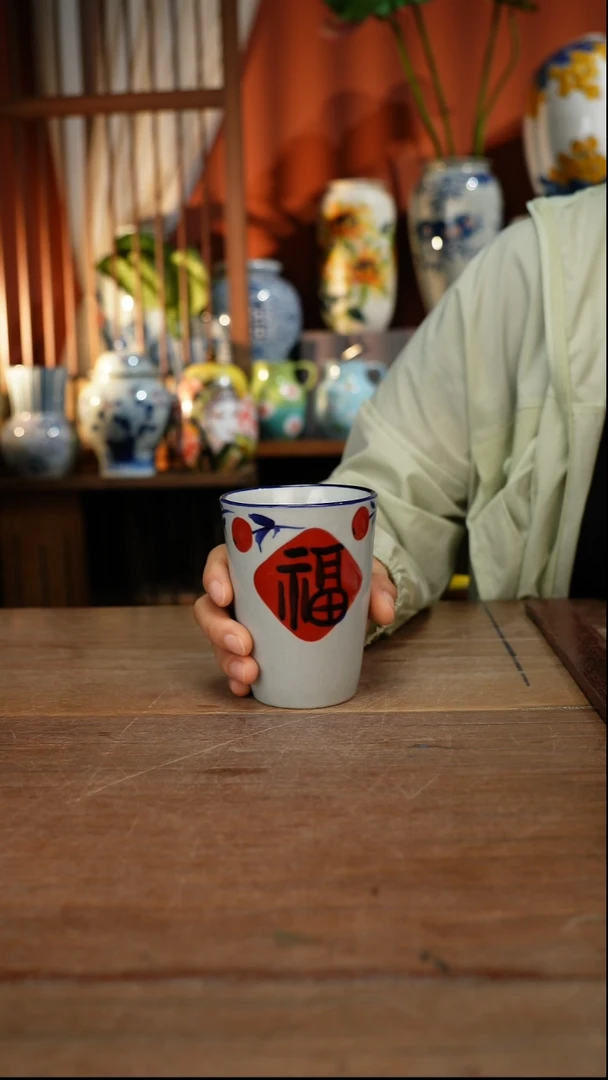 瓷片【简家甄选】景德镇设计师釉下手绘陶瓷餐具