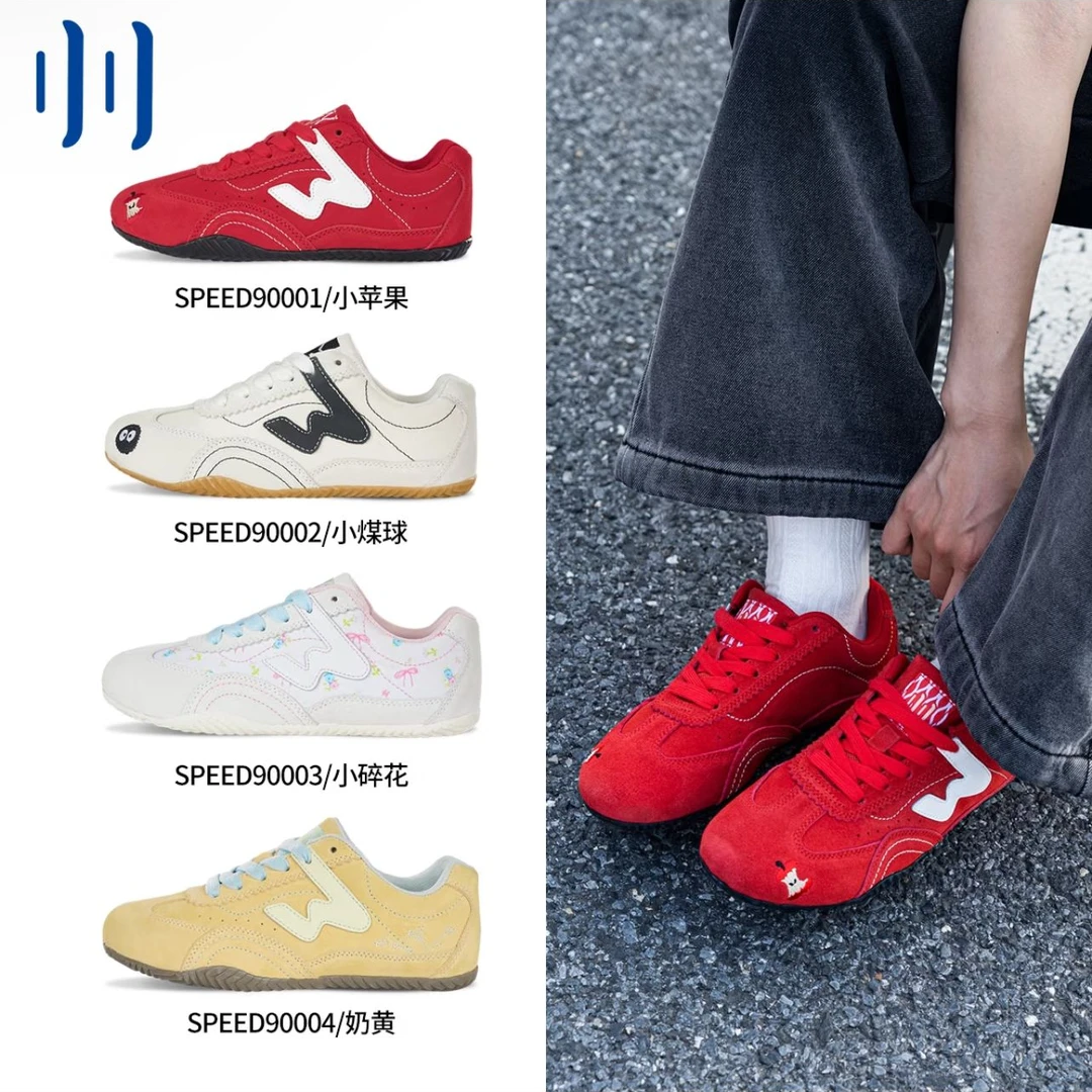 顽刻ollieskate赛车鞋煤球小苹果正红小花黑白拼接W系列低帮男女