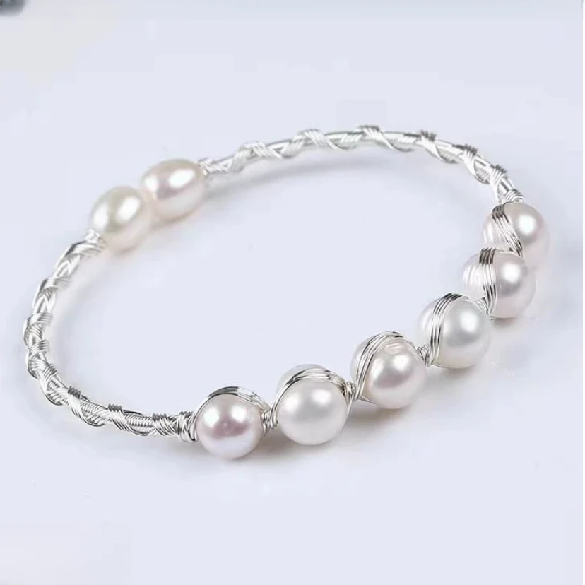 简约珠珠手镯-巴洛克项链套装新中式-创意饰品