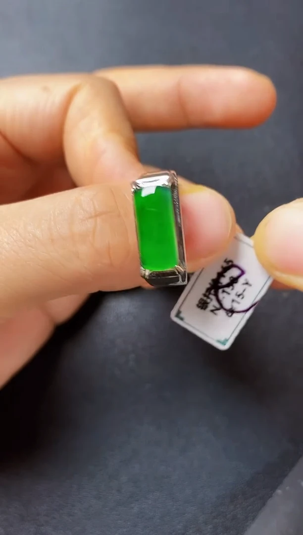 银S925镶嵌戒指翡翠2222222