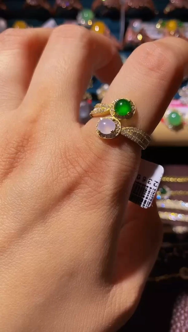 翡翠戒指银S925镶嵌...............