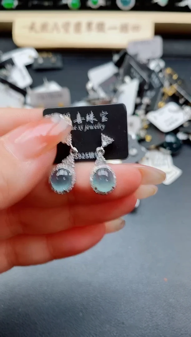 银S925镶嵌戒指翡翠1